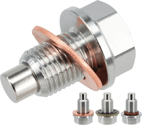 1PC 1/2" x20 Stainless Steel Magnetic Engine Oil Drain Plug Fit Buick Chevrolet Chrysler Ford Dodge GMC Selector Models & Harley-Davidson Transmis...