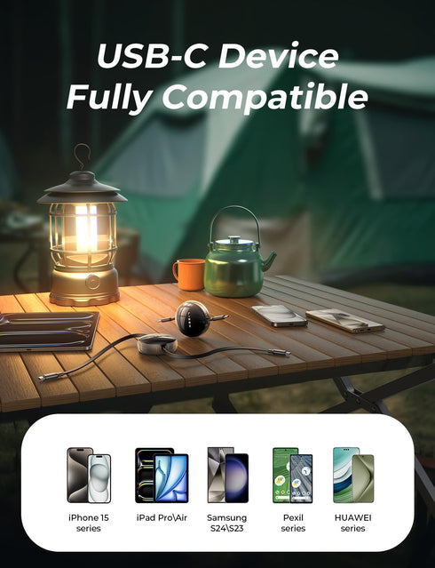 LISEN Retractable USB C Cable?2 Pack? Extension USB C Cable, USB C to USB C Cable, 60W 3.3FT Adjustable&Portable Fast Charging USB C Cable, for iP...