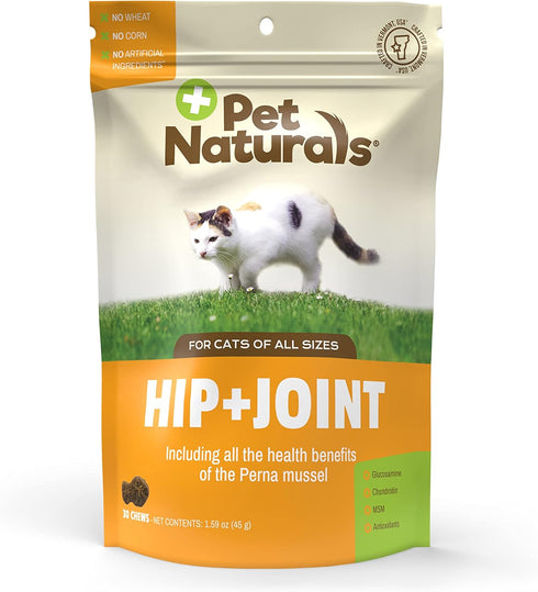 Pet Naturals Hip and Joint Support Supplement for Cats, 30 Chews - Glucosamine, Chondroitin and MSM for Cats...