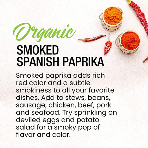 The Spice Lab Organic Smoked Paprika - Vegan Gourmet Spanish Paprika Powder - 1.9 oz French Jar Seasoning Shaker - USDA Organic - Vegan, Kosher, N...