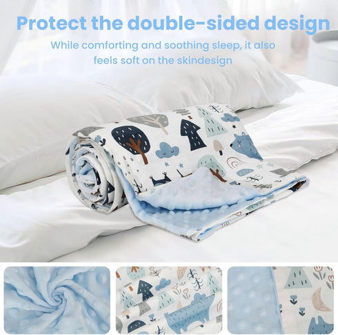 Baby Blankets for Unisex Boys Girls - Super Soft Arctic Forest Nursery Minky Blankets with Muslin Cotton Front and Dotted Fleece Backing, Printed ...