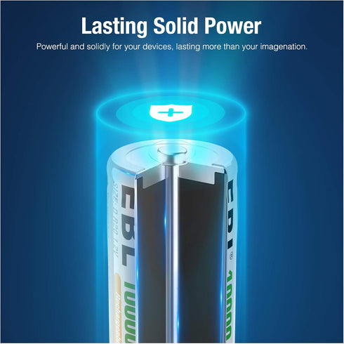 EBL D Size Rechargeable Batteries D Cell 10000mah NiMH Battery, 2 Counts...