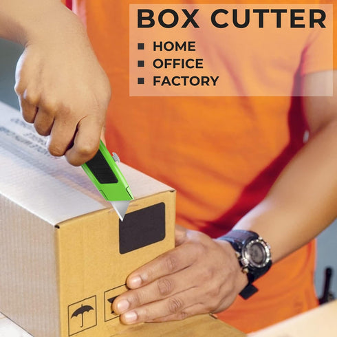 Jetmore 2 Pack Box Cutter Utility Knife with Extra 10 SK5 Blades & Anti-slip Rubber Handle, Box Cutter Retractable, Portable Box Opener Razor Knif...