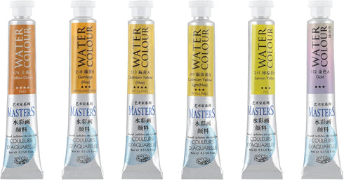 Marie's Watercolor Paint - Concentrated Color, Pure Pigments, High Lightfastness Ratings Craft Paint for Artists - Yellow Colors Set of 6 (9mL/0.3...