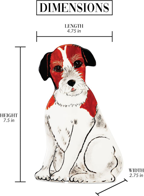Pavilion Gift Company Chloe-Jack Russell-7.5" Small Dog Vase, Brown, White, Black...