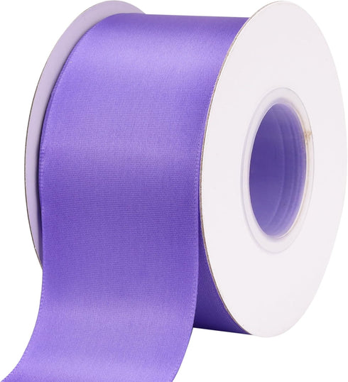 2 inch Wide 25 Yards Lavender Satin Ribbon,Silk Ribbons Roll Craft Fabric Ribbon for Gift Wrapping, Perfect Wedding, Party Wreath, Sewing,Holiday ...