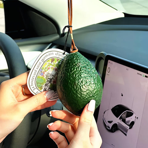 Unique Car Pendant for Rear View Mirror - Handcrafted Avocado Design, Car Pendant Hanging Keychain Pendant Gift, 1...