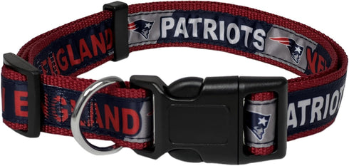 NFL PET Collar New England Patriots Dog Collar, Medium Football Team Collar for Dogs & Cats. A Shiny & Colorful Cat Collar & Dog Collar Licensed b...