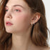 Sanfenly 14 Pairs Studs Earrings and Hoops Set Silver Gold Plated Dangle Chain Earrings Mini Ball CZ Moon Star Flower Studs Huggie Hoop Earring fo...