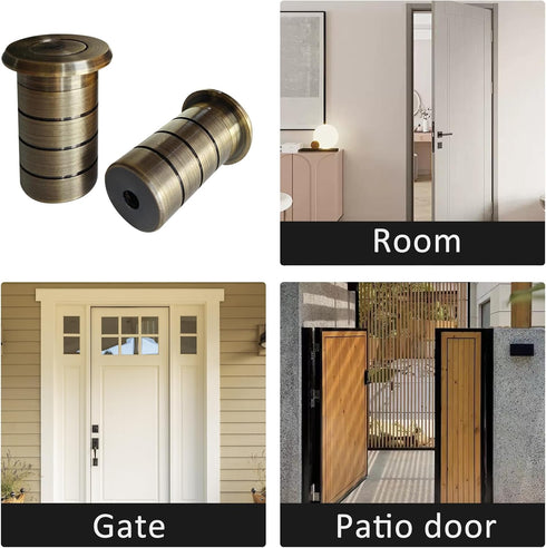 Floor Hole Dust-Proof Cover, Door Bolt Accessories, Safety Sliding Lock Inserts, Spring All Copper Dust-Proof Cover Hardware Cylinder Bolt 2 Pcs...