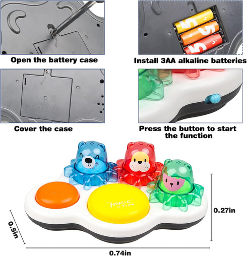 Toddler Toys with Lights & Sounds Montessori Toys for 1 2 3 4 5 Year Old Interactive Baby Toys 6-12-18 Months Early Learning Toys 1 + Year Old Boy...