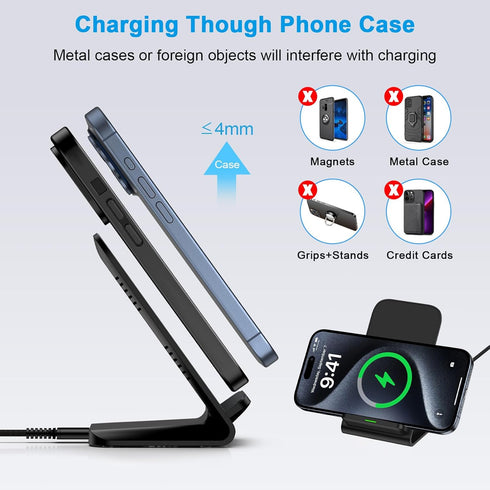 Samsung Wireless Charger Stand Fast Charging for Samsung Galaxy S24 Ultra S24 S23 S22 S21 S20, 2Pack 15W Android Wireless Charger Stand Fast Charg...