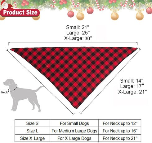ADOGGYGO Christmas Dog Bandana Hat Bow tie Set - Classic Plaid Pet Scarf Dog Christmas Costume Decoration Accessories for Small Dogs Cats Pets (Sm...