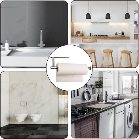 Paper Towel Holders,Paper Towels Rolls,Paper Bulk- Self-Adhesive Under Cabinet Wall Mount Countertop,Both Available in Adhesive and Screws,for Kit...