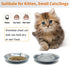 Stainless Steel Shallow Cat Food Bowls Wide Cat Dish Puppy Bowls Whisker Fatigue Relief Cat Plates Elevated Stands Replacement Kitten Metal Plate ...