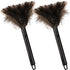 2 Pack Ostrich Feather Duster, 10 Inch Fluffy Natural Feather Duster, Soft-Feather Mopping with Plastic Handle, Extensible Ostrich Feather Cleanin...