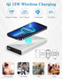 15W Wireless Portable Charger, 22.5W PD20W QC3.0 USB-C Fast Charging 10000mAh Power Bank LED Display, 2 Inputs and 4 Outputs, Slim & Light Externa...
