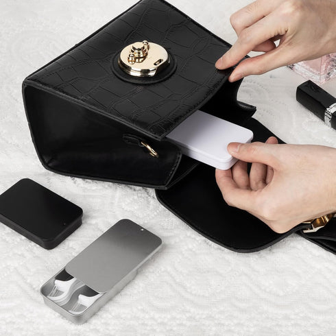 6 Pack Portable Dental Floss Case, Metal Sliding Dental Pick Dispenser, Refillable Travel Floss Pick Organizer Case for for Teeth Cleaning...