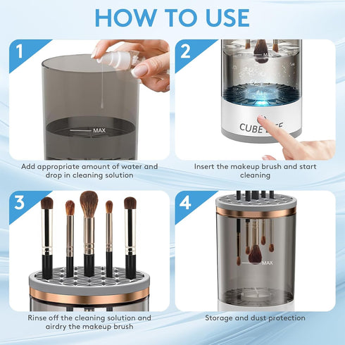 Makeup Brush Cleaner Dryer Super-Fast Electric Brush Cleaner Machine Automatic Brush Cleaner Spinner Makeup Brush Tools, Gift for Like Makeup Frie...
