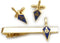 Trowel Masonic Freemason Tool Masonry Square Compass TIE BAR CUFFLINKS SET...
