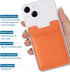 2Pack Phone Wallet,Leather Phone Card Holder Adhesive Stick On Credit Card Pocket for Back of Phone Case iPhone and Android-Orange,Red...