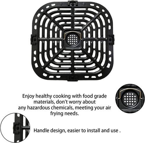 Air Fryer Grill Pan for Instants Vortex 2QT Mini Air Fryer Oven, Premium Air Fryer Grill Crisper Plate, Air Fryer Grate Grid with Rubber Tabs for ...