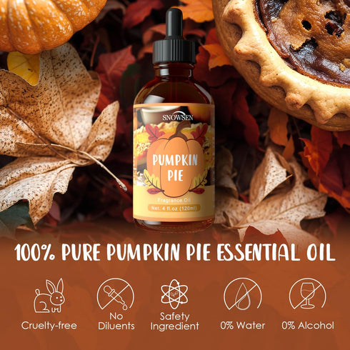 Pumpkin Pie Essential Oil 4 Fl Oz, Undiluted Pumpkin Pie Oil, Autumn Fragrance Oil for Diffuser,Humidifier, Home Care,House Cleaning, Spray, Soap ...