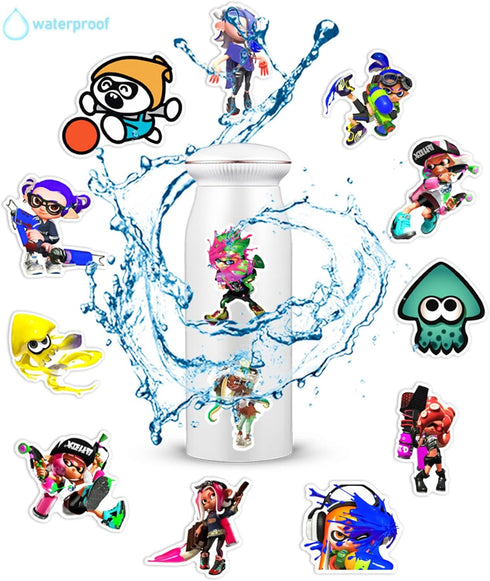 Splatoon Game Stickers for Kids and Teen, Cool Cartoon Game Splatoon Stickers for Water Bottle, Skateboard, Phone, Laptop, Bicycle, Travel Case, C...