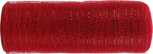 MEEDEE Red Metallic Mesh Red Deco Mesh 10 Inch Red Mesh Ribbon for Christmas Tree Red Mesh for Wreaths Decorative Mesh Wreath Supplies Garland Sta...