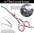 Pink Dog Grooming Scissors with Safety Round Tip,Pet Grooming scissors Kit,Dog Shears for Grooming,Incude Thinning,Curved Grooming Scissors and Co...
