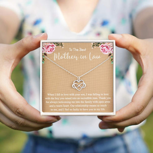 RareLove Mother in Law Gifts from Daughter in Law,Mom Gift from Daughter,Mother of the Groom Necklace,925 Sterling Silver Tiny Infinity Heart Neck...