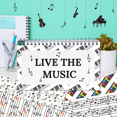 Scrapbook Paper 11.8x11.8 Inch Musical Note Pattern Paper Double-Sided Craft Paper Decorative Paper Folded Flat for Art Craft DIY Card Making, Scr...
