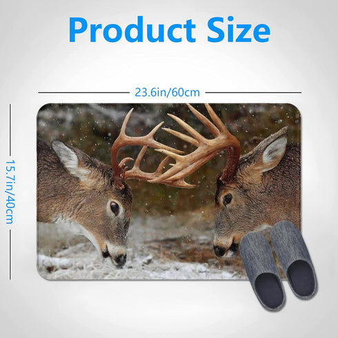 Deer Moose Bath Rugs Machine Washable Bathroom Decor Non-Slip Doormat Water Absorbent Welcome Mat for Kitchen Bedroom Floors 16" X 24"...
