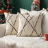 MIULEE Pack of 2 Decorative Throw Pillow Covers Cute Woven Textured Chenille Cozy Modern Concise Soft Beige Square Cushion Shams for Bedroom Sofa ...