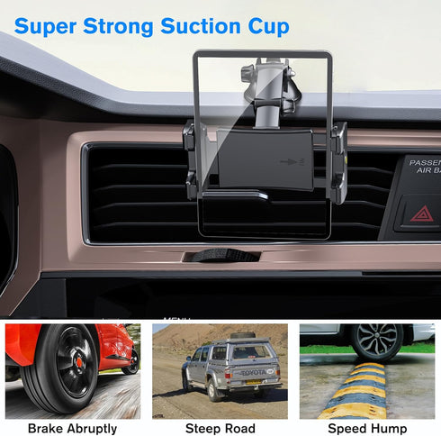 OHLPRO Tablet Holder for Car Dashboard Suction Cup, iPad Car Mount for all 5"-13" Galaxy Tab Kindle Fire iPhone Switch, Tablet Mount for Trucks, S...