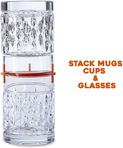 ELYPRO Mug Stacker 6-Pack – Coffee Mug Rack & Mug Organizer | Stackable Cup Holder for Coffee Bar & Kitchen, Under Cabinet Mug Holder – Space-Savi...