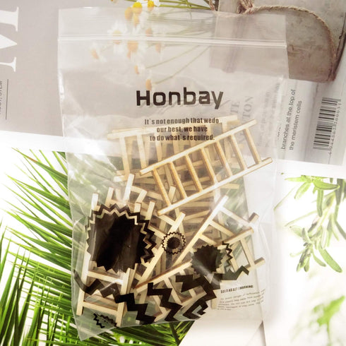 Honbay 20PCS Wooden Mini Ladders Fairy Garden Accessories for Dollhouse Decor...