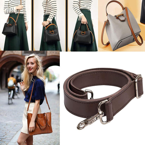 JAKAGO PU Leather Shoulder Strap Replacement Adjustable Messenger Bag Strap for Shoulder Bag Crossbody Bag Briefcase Satchel DIY Purse Making (Bro...