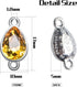 Rhinestone Charms,20pcs Mixed Drop Pendants Alloy Links Charms Bulk With Double Hole For DIY Necklace Bracelet Jewelry Making,10 Colors,17 x 10mm...