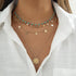 Boho Choker Women Necklace Gold Turquoise Coin Pendant Layered Necklaces Chain Glitter Bohemia Sequin Tassel Necks Jewelry for Women...