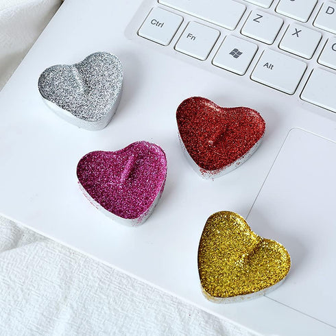 Bling Bling Tealight Candles Heart-Shaped,10PCS Love Romantic Candle with 100PCS Silk Rose Petals,Mini Candle Discs for Weddings,Anniversaries,Bir...