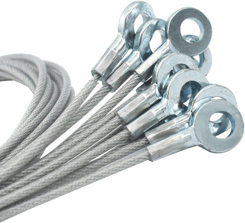 10 pcs 10 inch (25cm) 3mm Thickness Galvanized Steel Wire Cable Eyelets Ended Short Rope Lanyard Safety Tether Chain Lock with Vinyl Coated Cover ...