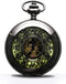 BOSHIYA Vintage Mechanical Pocket Watches for Men Luminous Steampunk Pocket Watch with Chain Black Skeleton Dial Roman Numberals Pocketwatch Gifts...