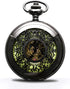 BOSHIYA Vintage Mechanical Pocket Watches for Men Luminous Steampunk Pocket Watch with Chain Black Skeleton Dial Roman Numberals Pocketwatch Gifts...