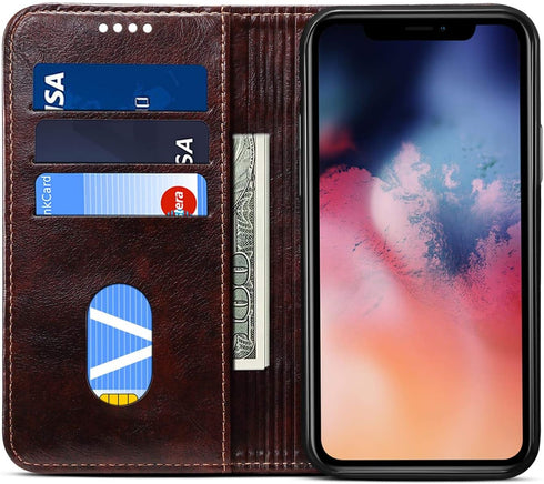 Compatible with iPhone 11 Leather Case, SINIANL for iPhone 11 Wallet Folio Case Book Design Magnetic Closure with Stand and ID Holder Credit Card ...