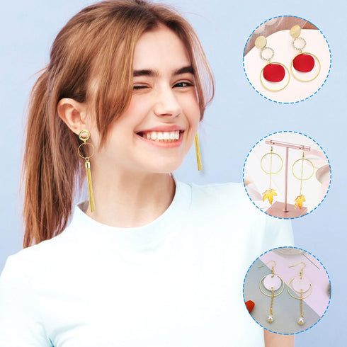 80Pcs Earring Hoops for Jewelry Making, 50mm Earrings Beading Hoop Earrings Findings Hypoallergenic Round Circle Hoop Earrings Open Bezel Pendant ...