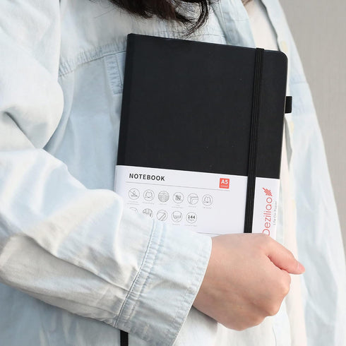 Deziliao Lined Journal Notebooks with Pen Loop, Hardcover Notebook Journal for Work, 100Gsm Premium Thick Paper with Inner Pocket, Medium 5.7"x8.4...