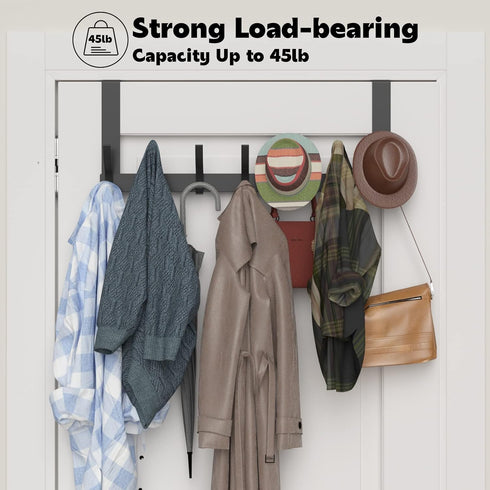 over The Door Hooks, Sturdy Door Hanger, Large over The Door Towel Rack with 12 Hooks, Heavy Duty Easy to Install, for Bathroom, Bedroom?kitchen?h...