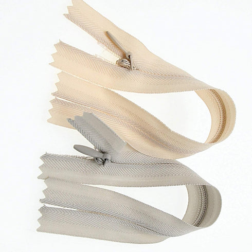 24 Inch 10PCS Invisible Nylon Coil Zipper,Clothing Zipper,Hidden Zippers DIY Sewing Tools for Tailor Sewing Crafts(5 pcs Grey and 5 pcs Beige 61cm...