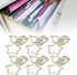 100Pcs Tail Clips, Star Shape Small Clips Decorative Paper Clips for Office School Home Desk Supplies (Gold)...